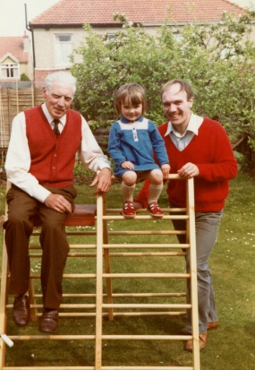 Me, my Dad and Grandad on the climbing frame he built